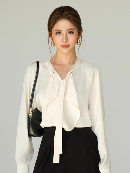 Freya Flowy Tie Satin Top 