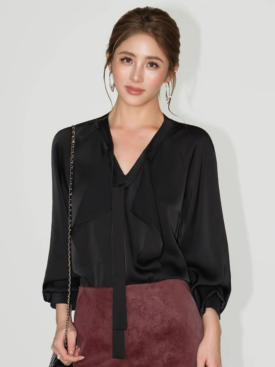 Freya Flowy Tie Satin Top 