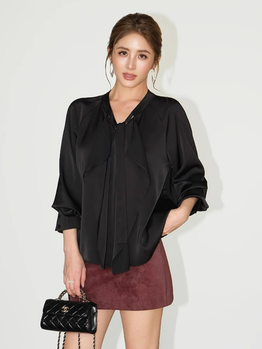 Freya Flowy Tie Satin Top 