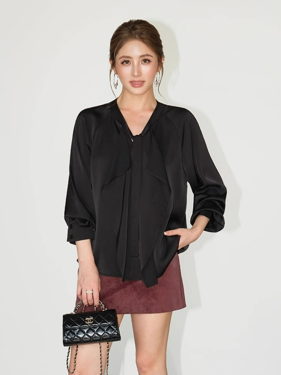 Freya Flowy Tie Satin Top 