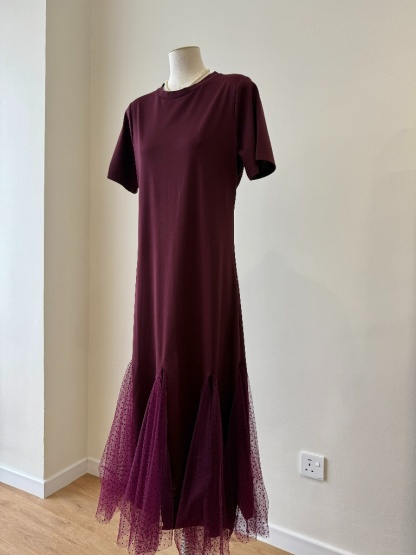 Landy Mesh Hem T-Shirt Dress