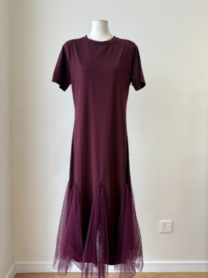 Landy Mesh Hem T-Shirt Dress