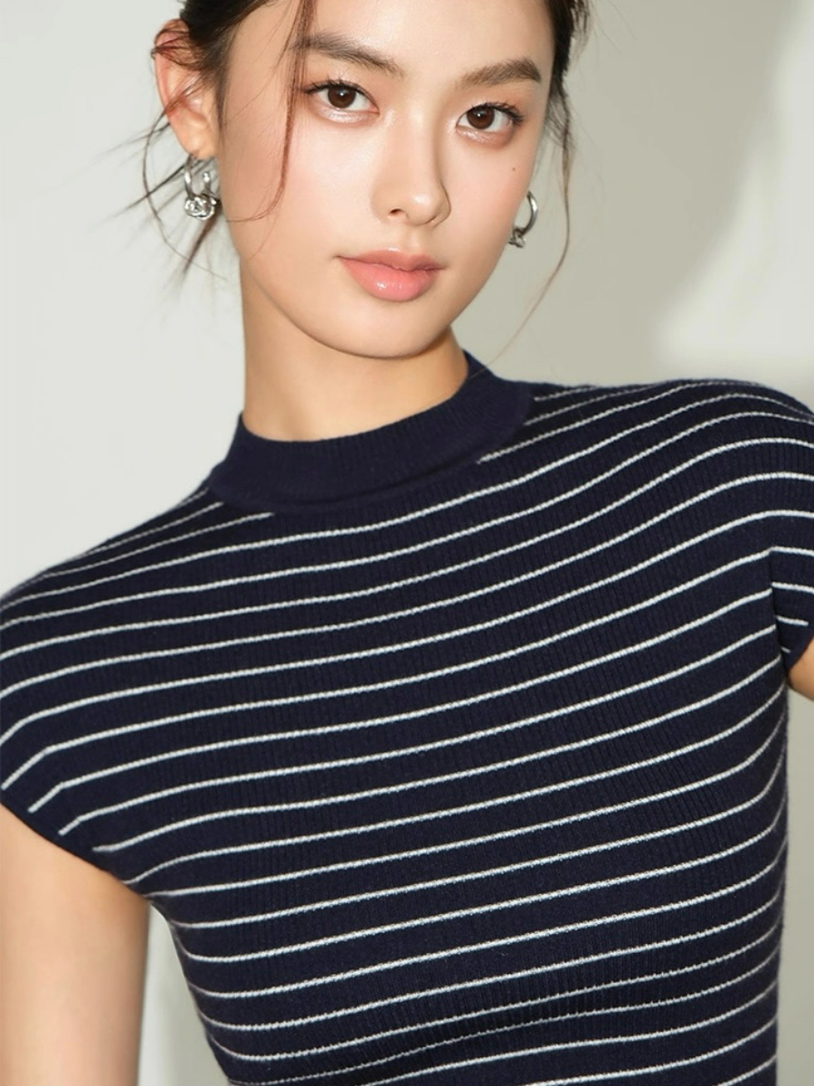 Faye Fitted High Neck Knit Top