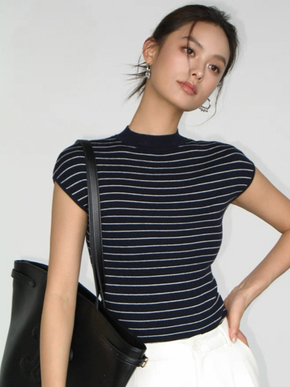 Faye Fitted High Neck Knit Top