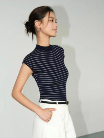 Faye Fitted High Neck Knit Top