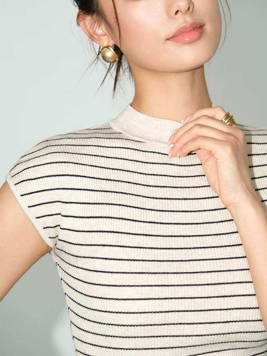 Faye Fitted High Neck Knit Top