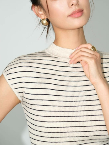 Faye Fitted High Neck Knit Top