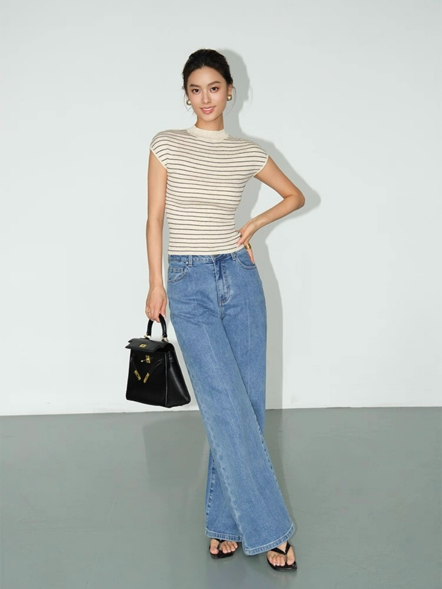 Faye Fitted High Neck Knit Top