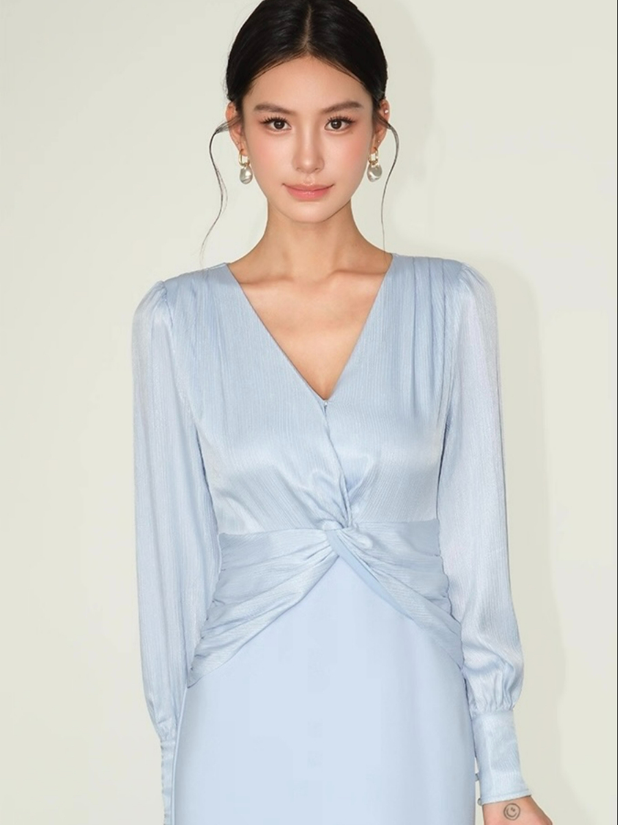 Flynn Waist Detail Delicate Satin Dress