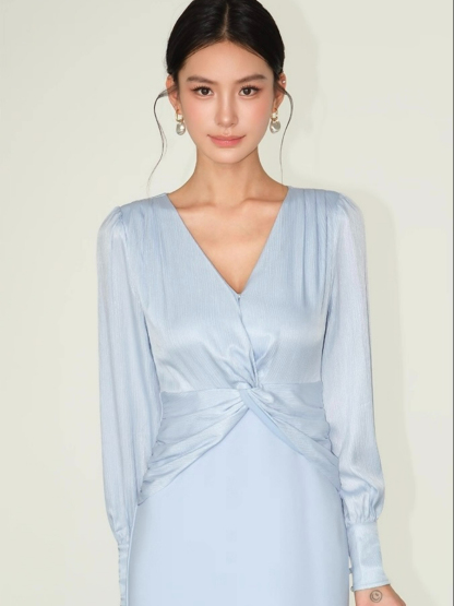 Flynn Waist Detail Delicate Satin Dress