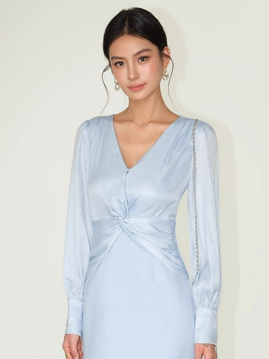 Flynn Waist Detail Delicate Satin Dress