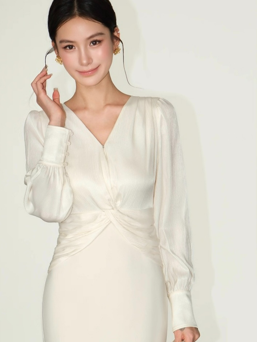 Flynn Waist Detail Delicate Satin Dress