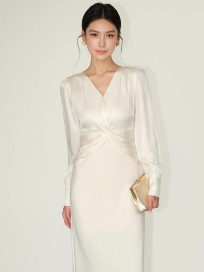 Flynn Waist Detail Delicate Satin Dress