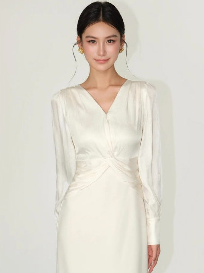 Flynn Waist Detail Delicate Satin Dress