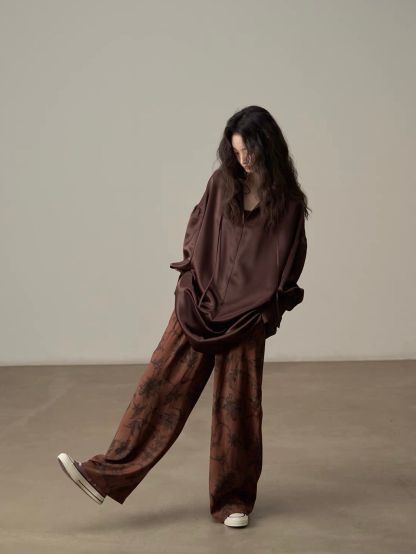 Yan Ceng Satin Oversized Longline Shirt