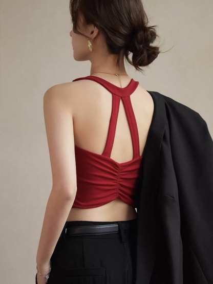 Betty Strappy Ruched Back Padded Top