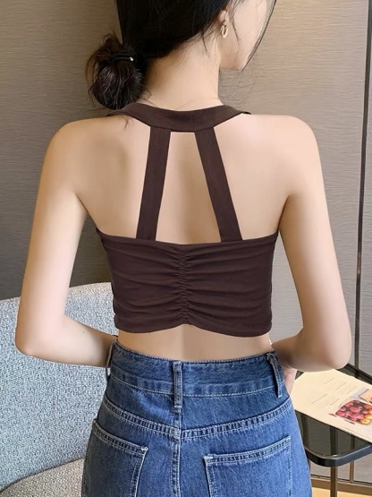 Betty Strappy Ruched Back Padded Top