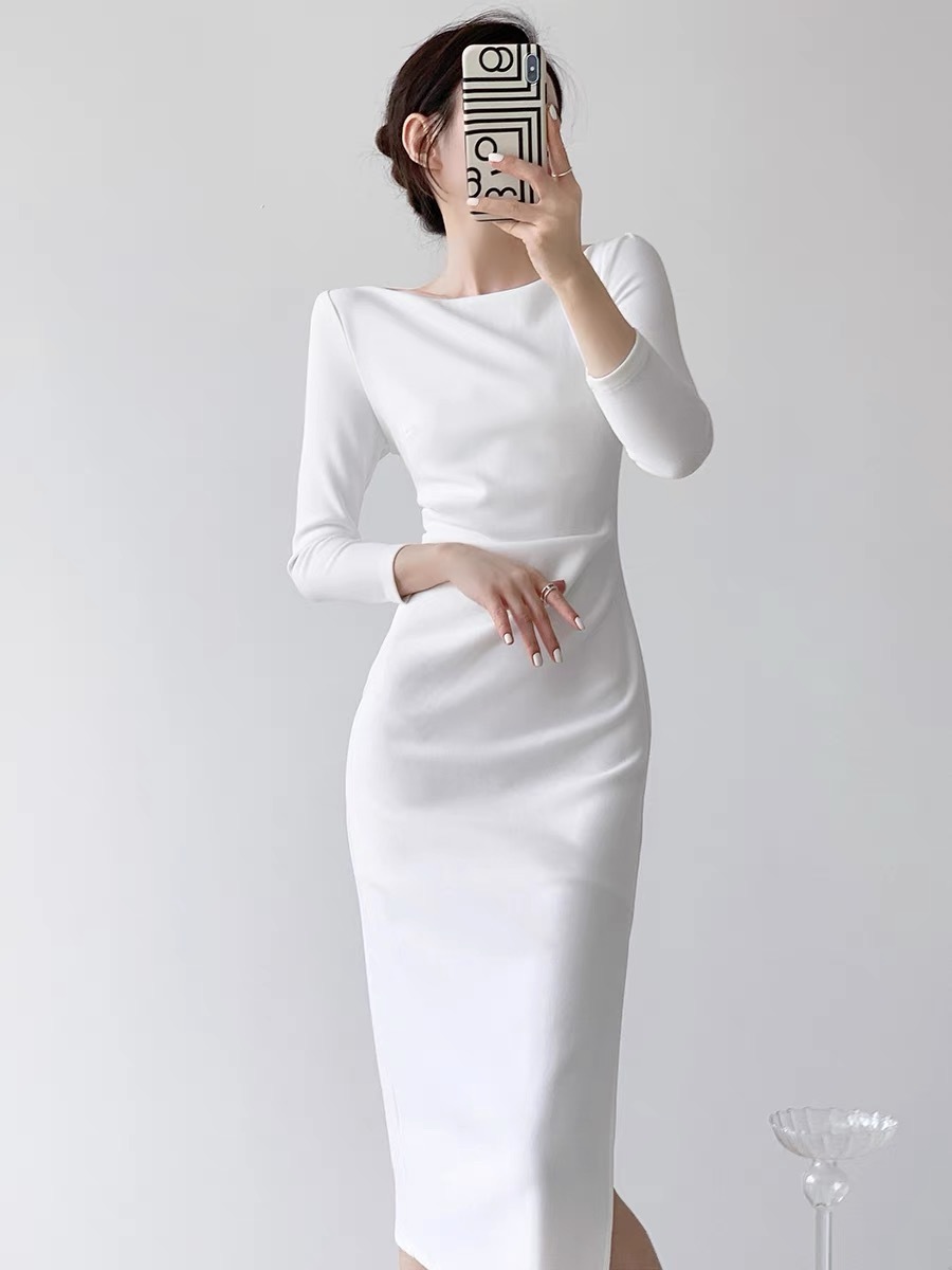 Catalyn Boat Neck Midi Dress-The Black Bow-