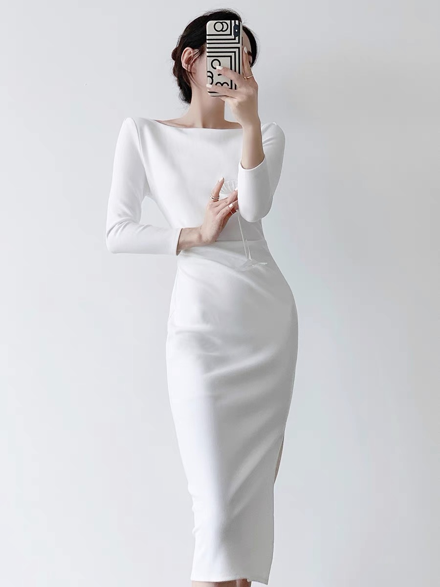 Catalyn Boat Neck Midi Dress-The Black Bow-