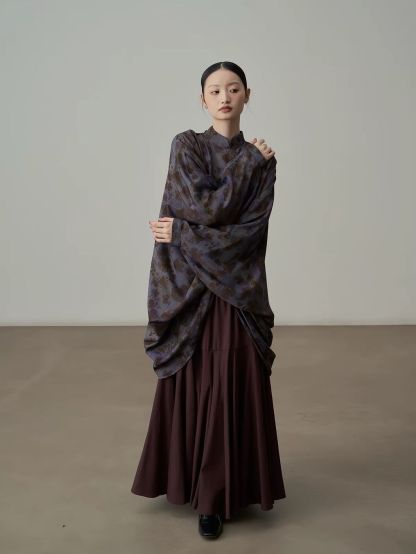 Yan Chuang Mandarin-Collar Cape Blouse