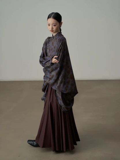 Yan Chuang Mandarin-Collar Cape Blouse