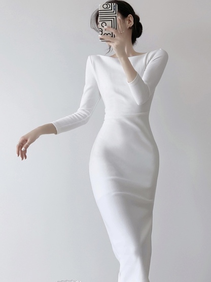 Catalyn Boat Neck Midi Dress-The Black Bow-