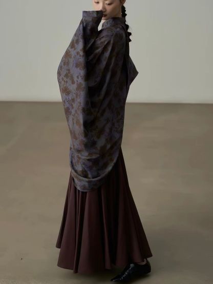 Yan Chuang Mandarin-Collar Cape Blouse