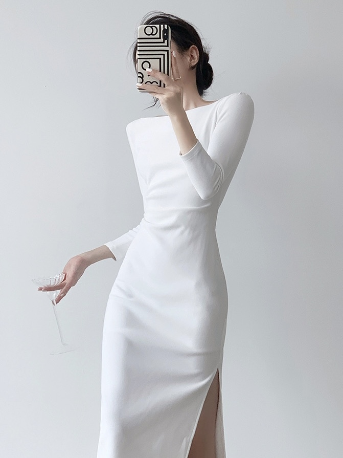 Catalyn Boat Neck Midi Dress-The Black Bow-