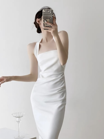 Celine Halter Neck Bodycon Dress-The Black Bow-