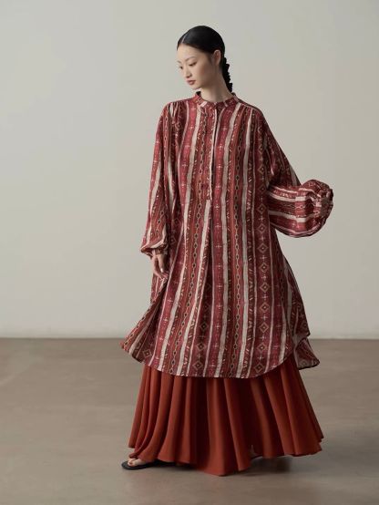 Yan Cang Voluminous Chiffon A-Line Maxi Skirt