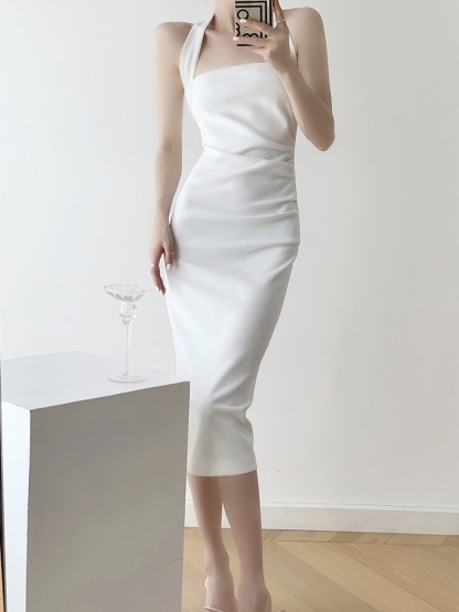 Celine Halter Neck Bodycon Dress-The Black Bow-
