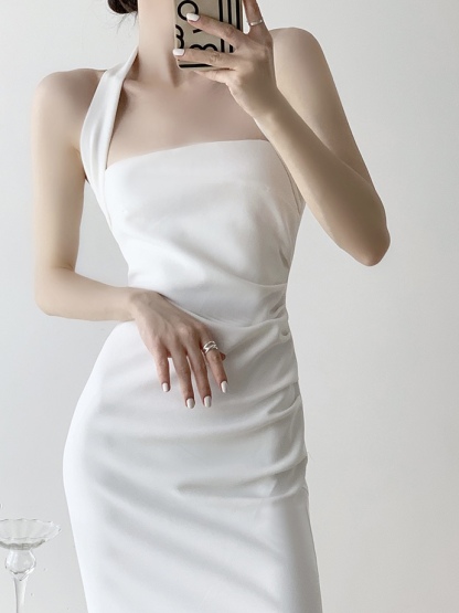 Celine Halter Neck Bodycon Dress-The Black Bow-