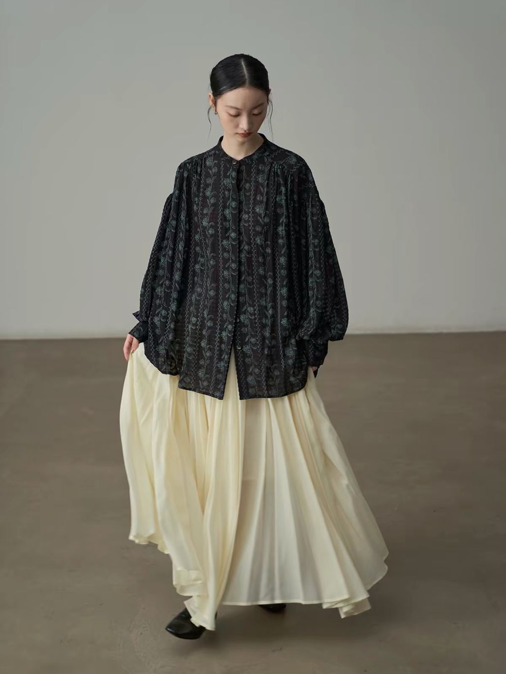 Yan Ding Flowy Voluminous Maxi Skirt