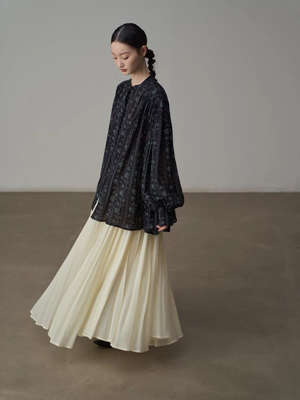 Yan Ding Flowy Voluminous Maxi Skirt