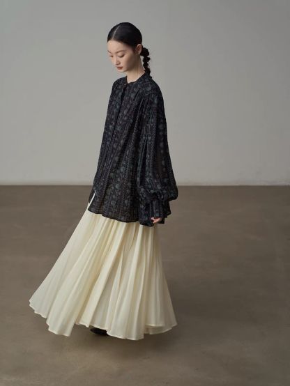 Yan Ding Flowy Voluminous Maxi Skirt