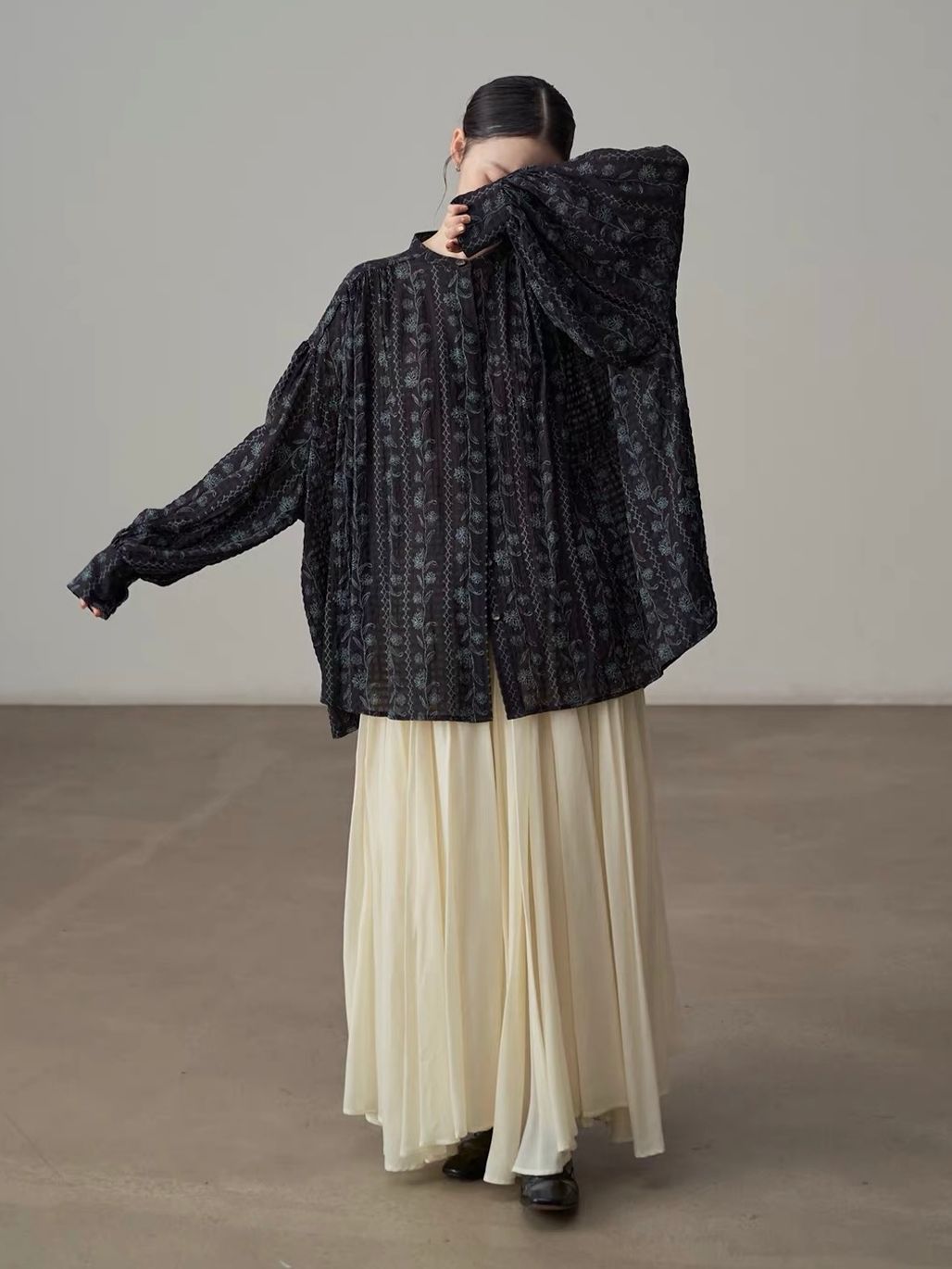 Yan Ding Flowy Voluminous Maxi Skirt