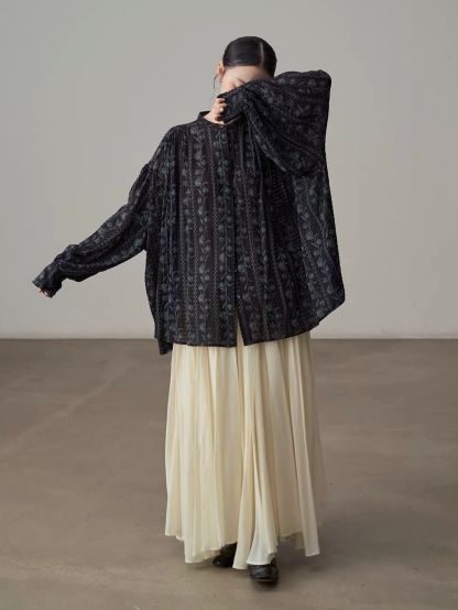Yan Ding Flowy Voluminous Maxi Skirt