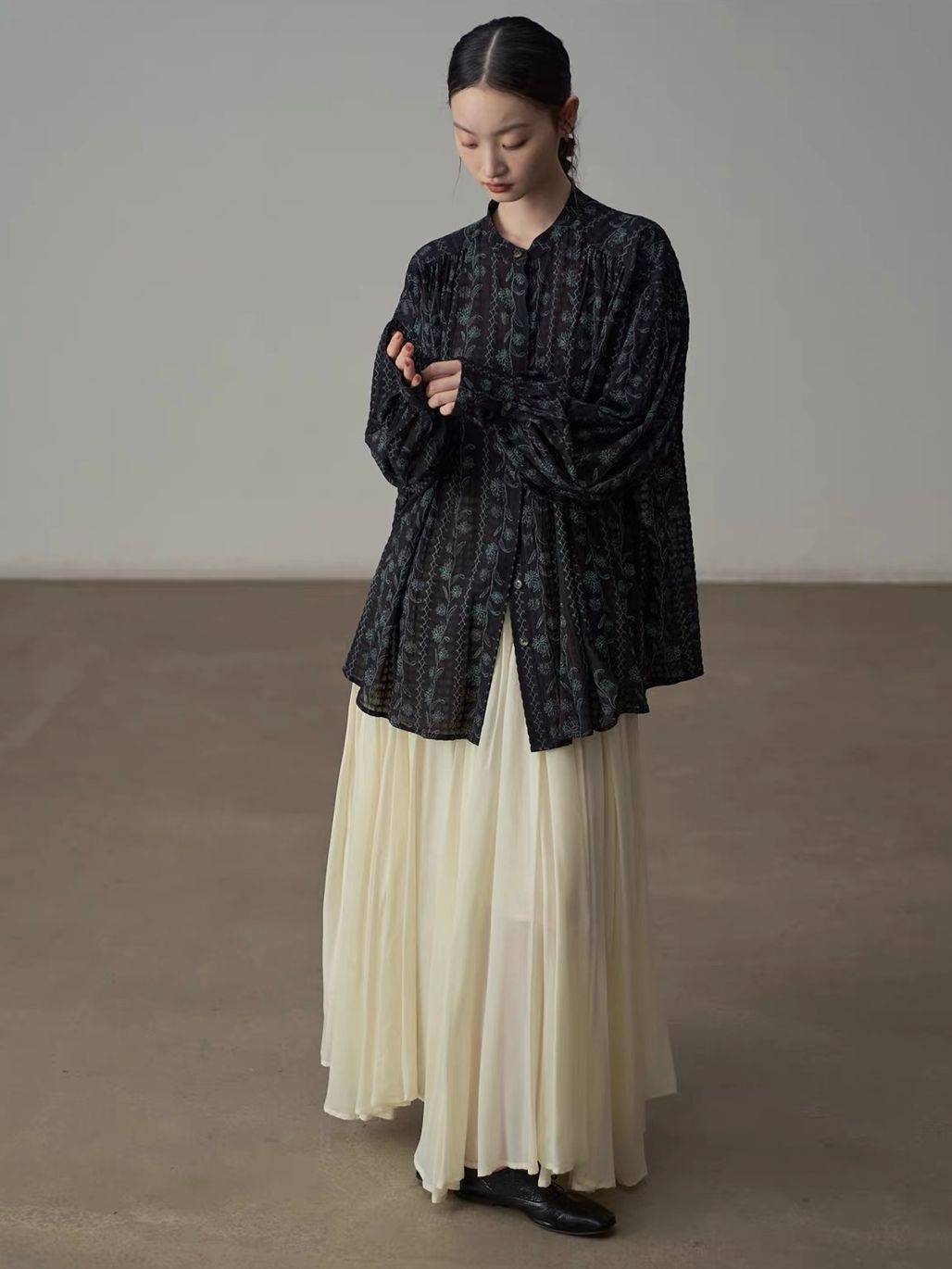 Yan Ding Flowy Voluminous Maxi Skirt