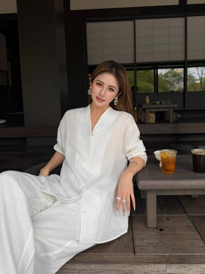 Fred Lyocell Linen Long Sleeve  Top