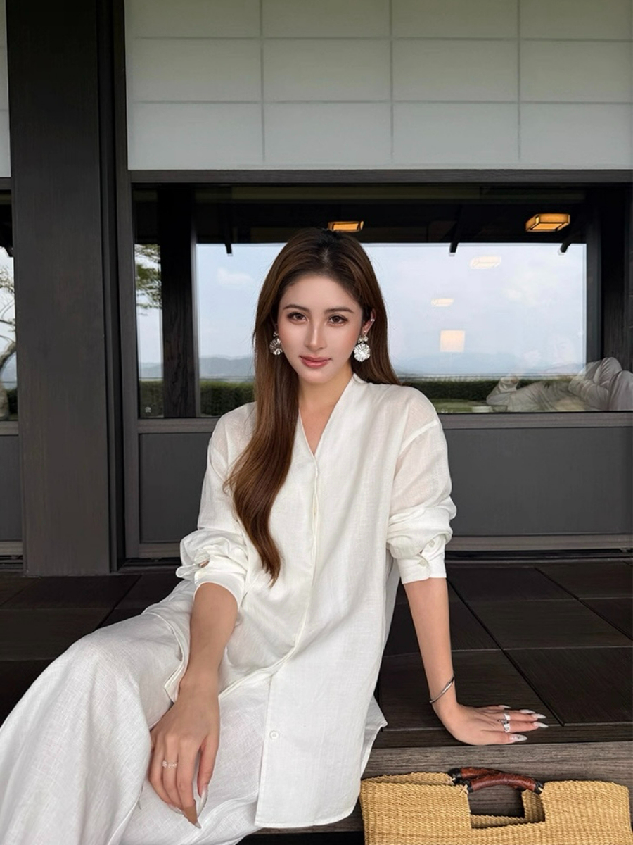 Fred Lyocell Linen Long Sleeve  Top