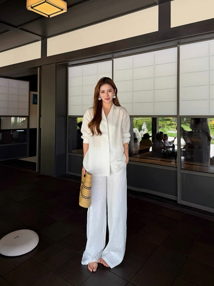 Fred Lyocell Linen Long Sleeve  Top