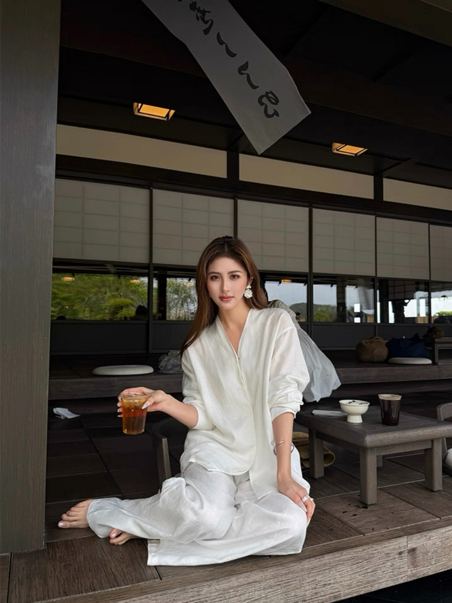 Fred Lyocell Linen Long Sleeve  Top