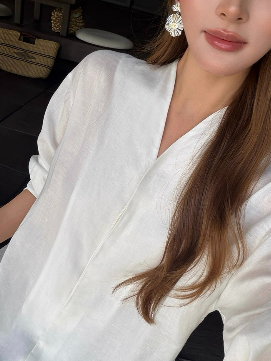 Fred Lyocell Linen Long Sleeve  Top