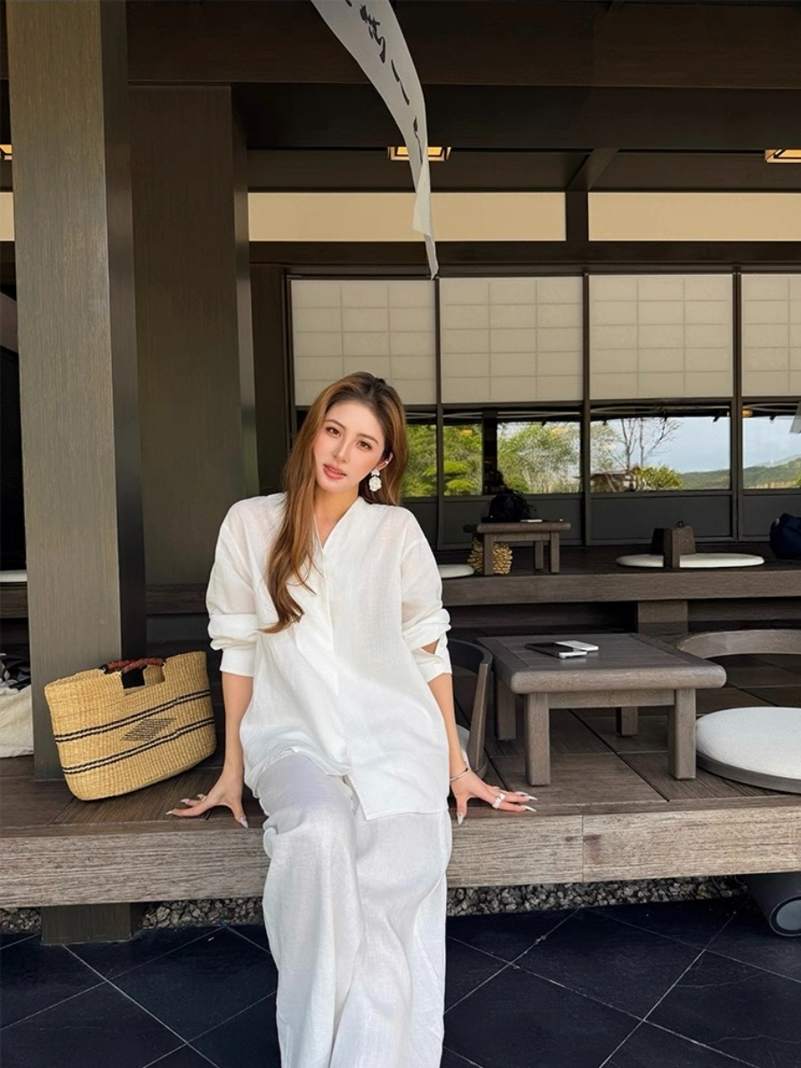 Fred Lyocell Linen Long Sleeve  Top