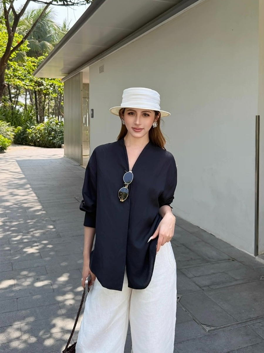 Fred Lyocell Linen Long Sleeve  Top