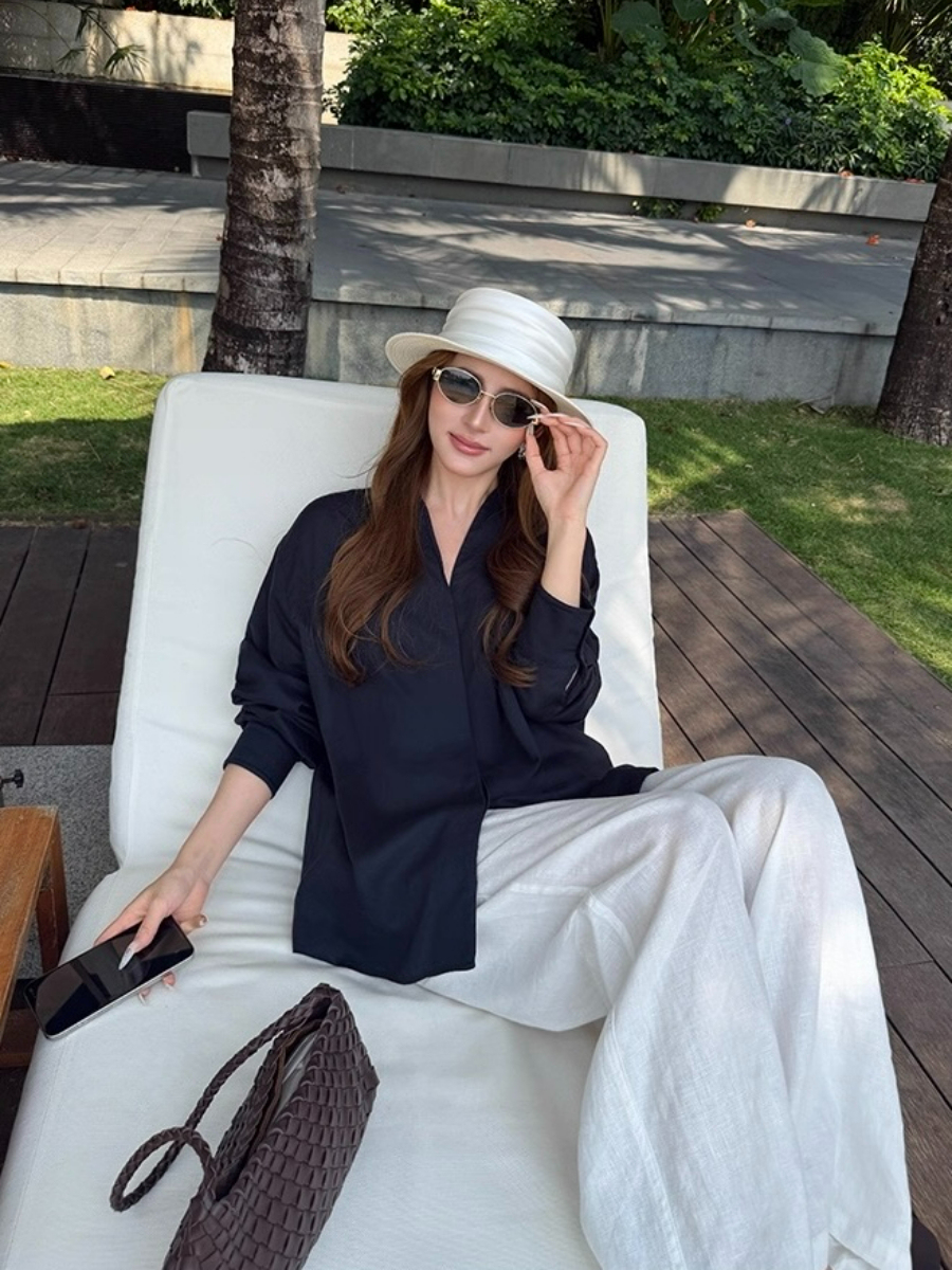 Fred Lyocell Linen Long Sleeve  Top