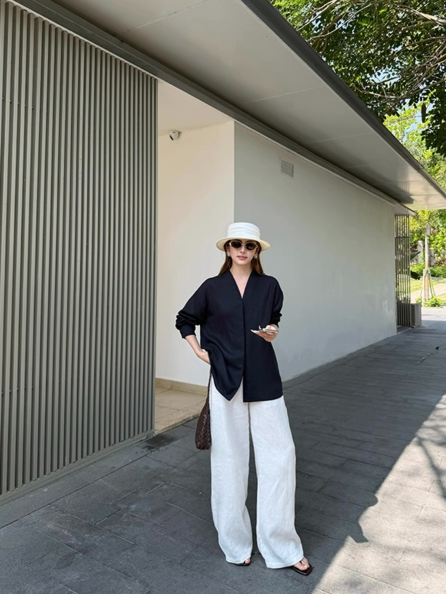 Fred Lyocell Linen Long Sleeve  Top