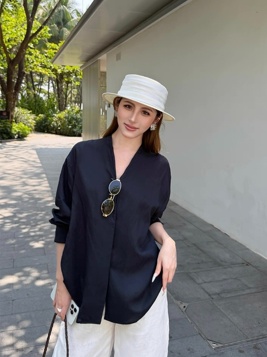 Fred Lyocell Linen Long Sleeve  Top