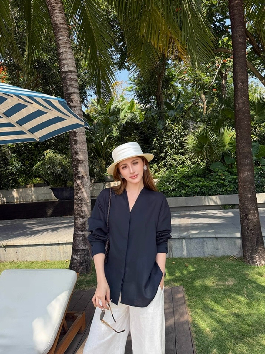 Fred Lyocell Linen Long Sleeve  Top