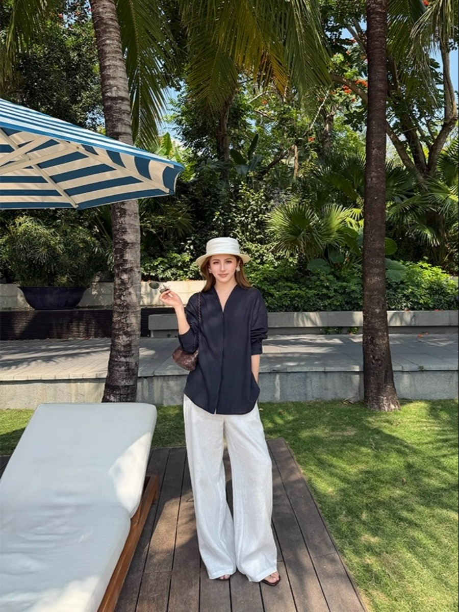 Fred Lyocell Linen Long Sleeve  Top